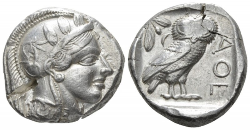 Attica, Athens Tetradrachm circa 415-407 BC, AR 26mm., 17.18g. Head of Athena r....