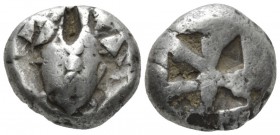 Aegina, Aegina Stater circa 480-457 BC, AR 18mm., 12.31g. Sea turtle with line of pellets down the back of its shell. Rev. Incuse punch. Milbank pl. I...