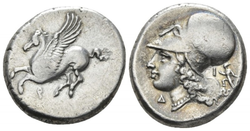 Corinthia, Corinth Stater circa 375-300 BC, AR 20mm., 8.47g. Pegasus flying l. R...