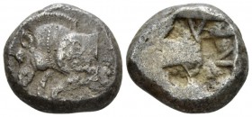 Lycia, Uncertain dynast Stater circa 520-480, AR 18.5mm., 9.63g. Forepart of boar left. Rev. ncuse square with triangular indentation on one side. Von...