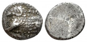 Cyprus, King Evelthon, 560 – 525. Salamis 1/6 of siglos circa 560-525 BC, AR 10.9mm., 1.62g. Ram lying l. Rev. Smooth. Traité II –. BMC 7 and pl. IX, ...