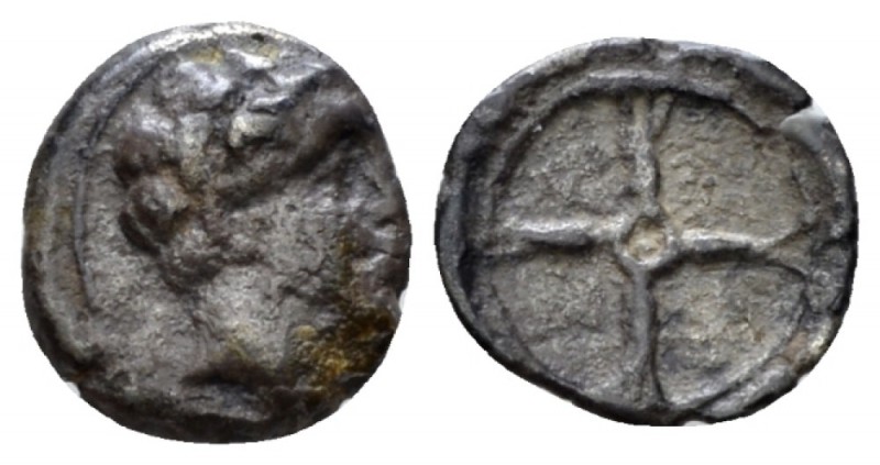 Cyprus, King Evagoras I, 411 – 373 Salamis 1/24 siglos circa 411-373 BC, AR 9mm....