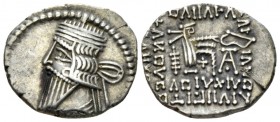 Parthia, Vologases III, 80-90 Drachm circa 80-90, AR 19mm., 3.20g. Diademed bust l. Rev. Archer seated r. on throne. Shore 415. Sellwood 78.5.

Very...