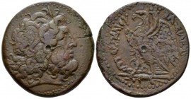 The Ptolemies, Ptolemy III Euergetes. 246-222 BC. Alexandria Tetrobol circa 246-230, Æ 36mm., 26.55g. Diademed head of Zeus-Ammon r. Rev. Eagle with o...