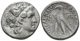 The Ptolemies, Cleopatra VII Thea Neotera and Ptolemy XIII Alexandria Tetradrachm circa 41-40, AR 25mm., 12.84g. Diademed head of Ptolemy r. Rev. Eagl...