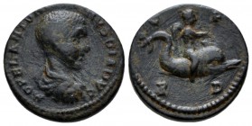 Thrace, Deultum Diadumenian as Caesar, 217-218 Assarion circa 217-218, Æ 17.9mm., 4.41g. Bare-headed, draped and cuirassed bust r. Rev. C - F / P - D ...