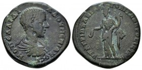 Moesia, Nicopolis as Istrum Diadumenian Caesar, 217-218 Bronze circa 217-218, Æ 27.2mm., 13.36g. Bare-headed, draped and cuirassed bust r. Rev. Homono...