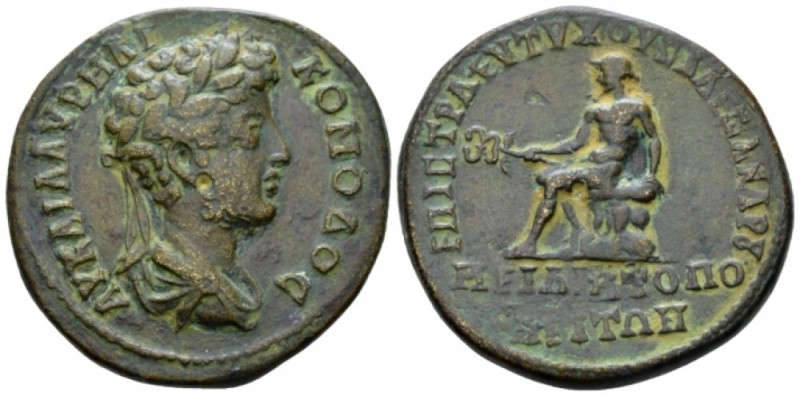 Mysia, Miletopolis Commodus, 177-192 Medallion circa 180, Æ 34.6mm., 25.35g. Lau...