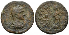 Pisidia, Etenna Severus Alexander, 222-235 Bronze circa 222-235, Æ 30.3mm., 16.06g. Laureate, draped and cuirassed bust r. Rev. Nymph advancing r., lo...