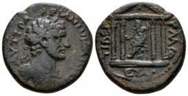 Judaea, Tiberias Hadrian, 117-138 Bronze circa 119-120, Æ 23.8mm., 9.28g. Laureate and cuirassed bust r. Rev. Zeus seated l., holding phiale and scept...