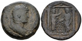 Egypt, Alexandria Hadrian, 117-138 Drachm circa 132-133 (year 17), Æ 32.3mm., 23.85g. Laureate, draped and cuirassed bust r. Rev. Temple classical wit...