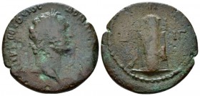 Egypt, Alexandria. Dattari. Domitian, 81-96 Diobol circa 93-94 (year 13), Æ 27mm., 8.78g. Laureate head r. Rev. Pharos; in field, L-IΓ. RPC 2701 (this...