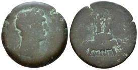 Egypt, Alexandria. Dattari. Trajan, 98-117 Drachm circa 108-109 (year 12), Æ 33.3mm., 24.49g. Laureate bust r. Rev. Sarapis and Isis standing facing s...