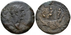 Egypt, Alexandria. Dattari. Trajan, 98-117 Drachm circa 109-110 (year 13), Æ 35.6mm., 24.37g. Laureate head r. Rev. Galley with oars, l.; Sarapis seat...