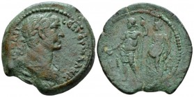 Egypt, Alexandria. Dattari. Trajan, 98-117 Drachm circa 114-115 (year 18), Æ 34.7mm., 19.92g. Laureate, draped and cuirassed bust r. Rev. The Emperor,...