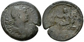 Egypt, Alexandria. Dattari. Trajan, 98-117 Drachm circa 114-115 (year 18), Æ 35mm., 21.08g. Laureate, draped and cuirassed bust r. Rev. Euthenia seate...