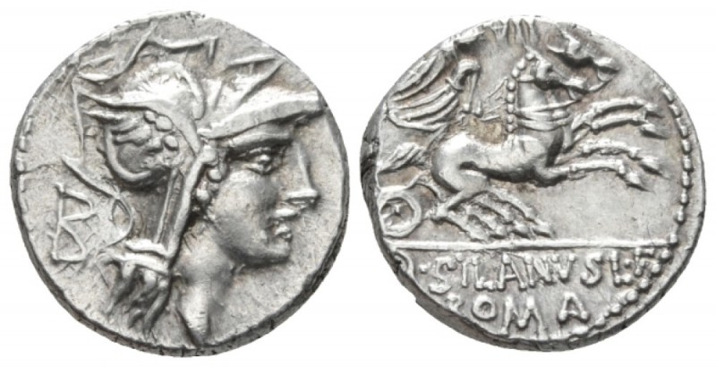 D. Iunius Silanus L.f. Denarius circa 91, AR 17.5mm., 4.03g. Denarius 91, AR 4.0...