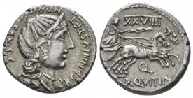 C. Annius Denarius North-Italy and Spain 82-81, AR 19.5mm., 4.07g. C·ANNIVS·T·F·T·N· PRO·COS·EX·S·C Diademed and draped female bust r. Rev. Victory in...