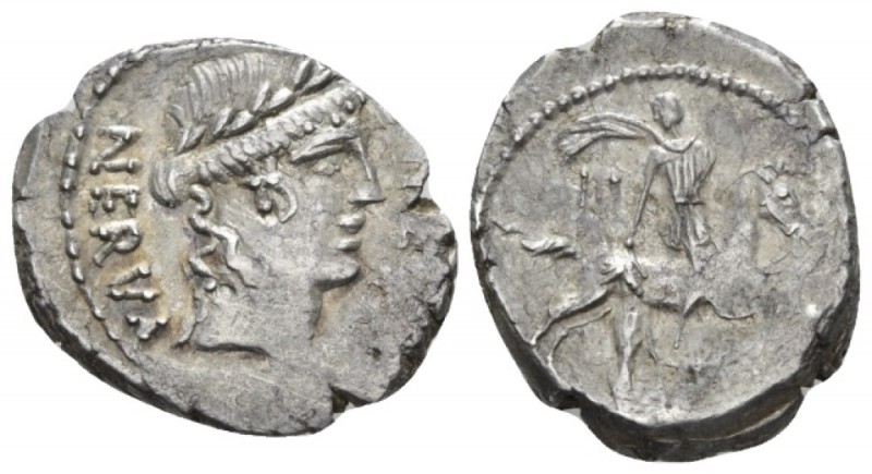 A. Licinius Nerva. Denarius circa 47, AR 19.5mm., 3.88g. FIDES – NERVA Laureate ...