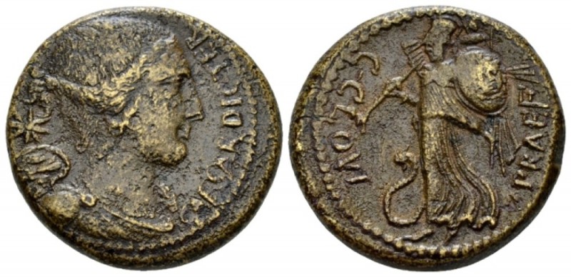 Julius Caesar and C. Clovius. Bronze end 46-early 45, Æ 26.5mm., 12.13g. CAESAR ...