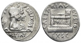 Octavian as Augustus, 27 BC – 14 AD Denarius Caesaraugusta (?) circa 19-18 BC, AR 20mm., 3.76g. Oak-wreathed head r. Rev. Eight-rayed comet with tail ...