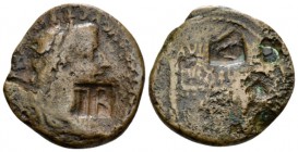 Claudius, 41-54 As Germania Inferior circa 54-96, Æ 23.7mm., 6.16g. Countermarks on As of Claudius, applied during the reign of Nero, 54-68 or the Fla...