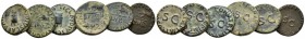 Claudius, 41-54 Lot of 6 Quadrantes circa 41-54, Æ 16.2mm., 16.10g. Lot of 6 Quadrantes.

Very Fine.