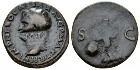 Nero, 54-68 As Struck during the Civil War, 68-69, Æ 22.4mm., 8.82g. As of Nero; SPQR in rectangular countermark. Pangerl 26.

Very Fine.

From th...