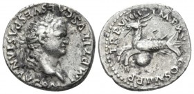 Titus, 79-81 Denarius after 1st July 79, AR 18mm., 3.40g. Laureate head r. Rev. Capricorn l.; below, globe. C 294. RIC 37.

Minor marks, Very Fine....