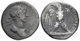 Hadrian, 117-138 Tetradrachm circa 117, AR 23.4mm., 11.99g. Laureate and cuirassed bust r., slight drapery. Rev. ΔHMAPX ЄΞOYCIAC Eagle standing facing...