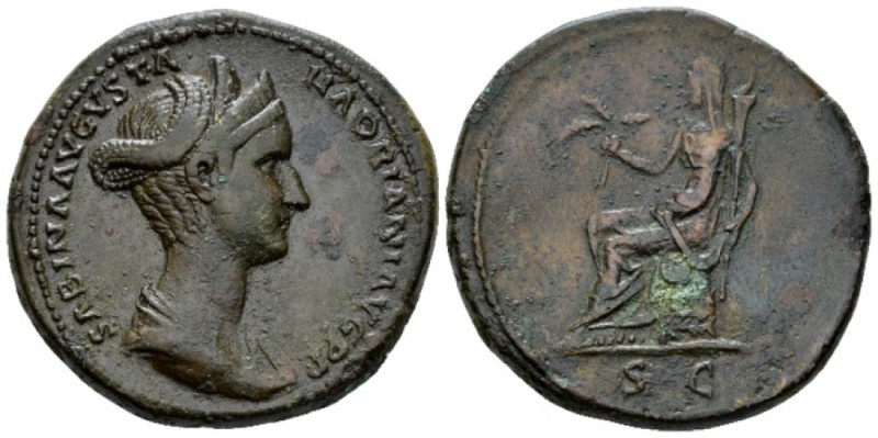 Sabina, wife of Hadrian Sestertius circa 128-138, Æ 33mm., 25.67g. Diademed and ...