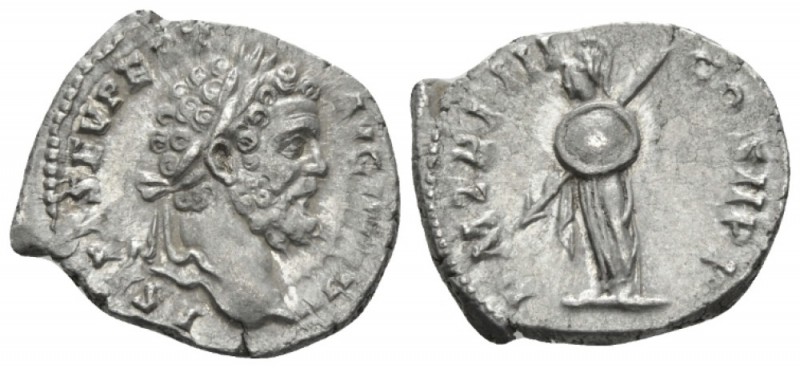 Septimius Severus, 193-211 Denarius circa 194-195, AR 20mm., 3.11g. Laureate hea...