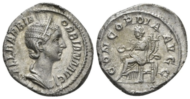 Orbiana, wife of Severus Alexander Denarius circa 225, AR 19mm., 3.54g. Draped a...