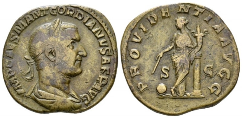 Gordian I, March - April 238. Sestertius March-April 238, Æ 30mm., 20.90g. Laure...