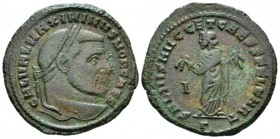 Maximinus II Caesar, 305-309. Follis circa 306, Æ 27.6mm., 8.98g. Laureate head r. Rev. Carthage standing facing, head l., holding fruits in both hand...