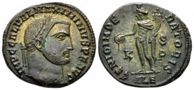 Maximinus II Caesar, 305-309. Nummus Alexandria circa 308-310, Æ 24.4mm., 6.43g. GAL VAL MAXIMINVS NOB CAES Laureate head r. Rev. GENIO CAESARIS Geniu...
