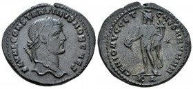 Constantine I Caesar, 306-307 Follis Cyzicus circa 307, Æ 29.2mm., 9.33g. FL VAL CONSTANTINVS NOB CAES Laureate head r. Rev. GENIO AVGG ET CAESARVM NN...