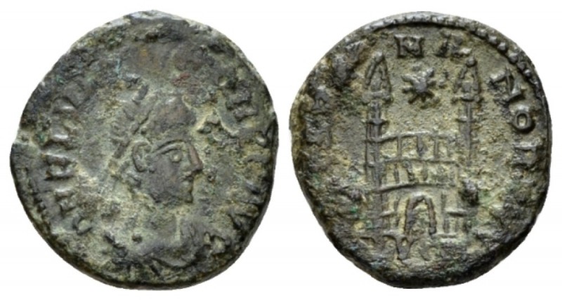 Flavius Victor, 387-388 Æ Arelate circa 387-388, Æ 13.7mm., 1.74g. Pearl-diademe...