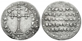 Constantine VII Porphyrogenitus, 913 – 959, with Romanus I Lacapenus, 920 – 944, and colleagues from 921. Miliaresion circa 945-959, AR 24mm., 2.98g. ...