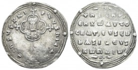 Nicephorus II Phocas, 15 August 963 – 10 December 969, with Basil II and Constantine VIII. Miliaresion circa 963-969, AR 23mm., 2.94g. < + > / + nICHF...