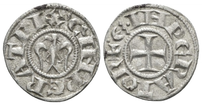 Messina, Enrico VI, 1191-1197. Denaro circa 1191-1197, billon 17mm., 0.83g. Cros...