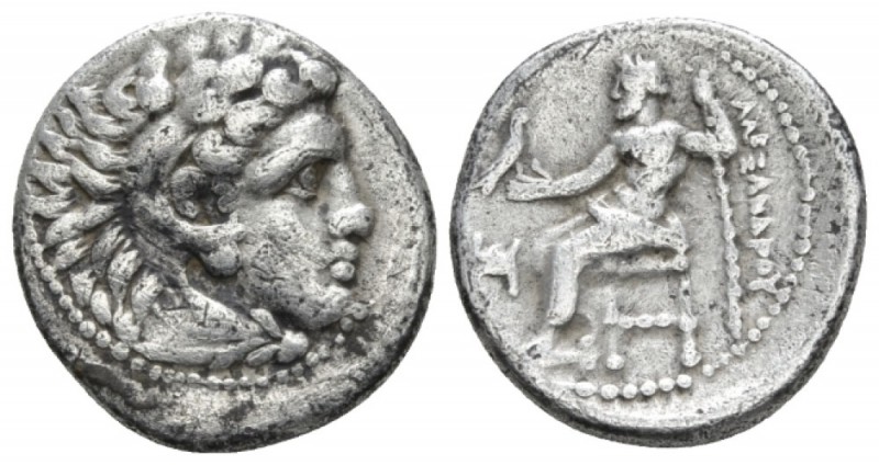 Kingdom of Macedon, Alexander III, 336 – 323 Miletus Drachm circa 325-323, AR 16...