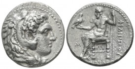 Kingdom of Macedon, Alexander III, 336 – 323 Babylon Tetradrachm circa 323-317, AR 26mm., 16.70g. Head of Heracles r., wearing lion's skin headdress. ...
