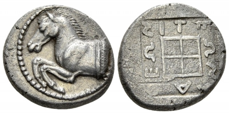 Thrace, Maroneia Didrachm circa 495-448, AR 20mm., 7.23g. Forepart of horse l. R...