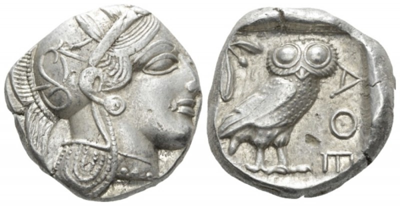 Attica, Athens Tetradrachm circa 415-407 BC, AR 24mm., 17.20g. Head of Athena r....