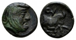 Ionia, Satrap of Lydia and Ionia, Spithridates. Uncertain Obol circa 334, Æ 11mm., 1.16g. Ionia, Obol, circa 334 BC, Æ 10mm, 1.16g. Head of satrap r.,...