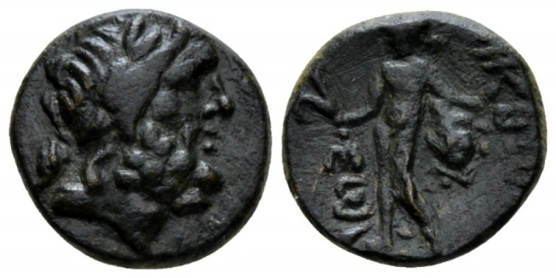 Lycaonia, Elkonion Bronze I cent. BC, Æ 15mm., 2.91g. Laureate head of Zeus r. R...