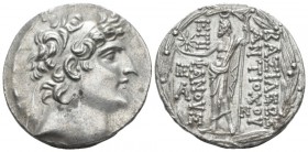 The Seleucid Kings, Antiochus VIII Epiphanes, 121-96 Antiochia Tetradrachm circa 121-113, AR 28mm., 16.30g. Diademed head r. Rev. Zeus Uranius, standi...
