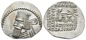 Parthia, Artabanos II, 10-38 Drachm circa 10-38, AR 20mm., 3.76g. Diademed bust l. Rev. Archer seated r. on throne. Shore 341. Sellwood 63.6.

Extre...