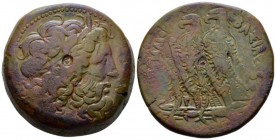 The Ptolemies, Ptolemy II, 283/2-246. Alexandria Drachm middle to late 260's, Æ 40mm., 65.85g. Diademed head of Zeus l. Rev. Two eagles l., on thunder...